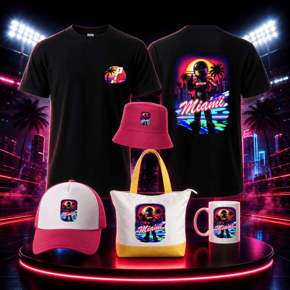 10p: PITSTOP PRIZES MIAMI MERCH BUNDLE!