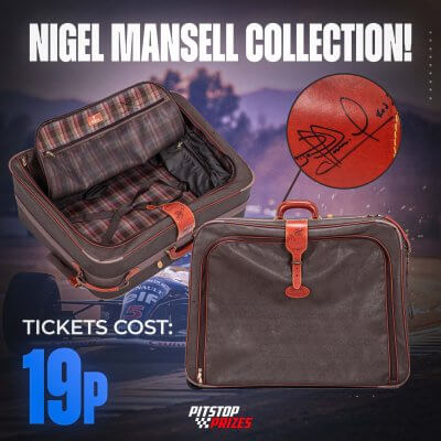 19p: Nigel Mansell Used & Signed Mulberry Suitcase