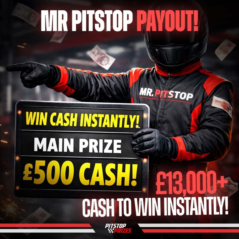 £1: MR PITSTOP’S CASH PAYOUTS! £13,000+ TO WIN INSTANTLY! 💸🏁