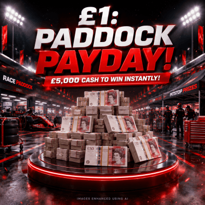£1: PADDOCK PAYDAY! £5000+ TO WIN INSTANTLY!