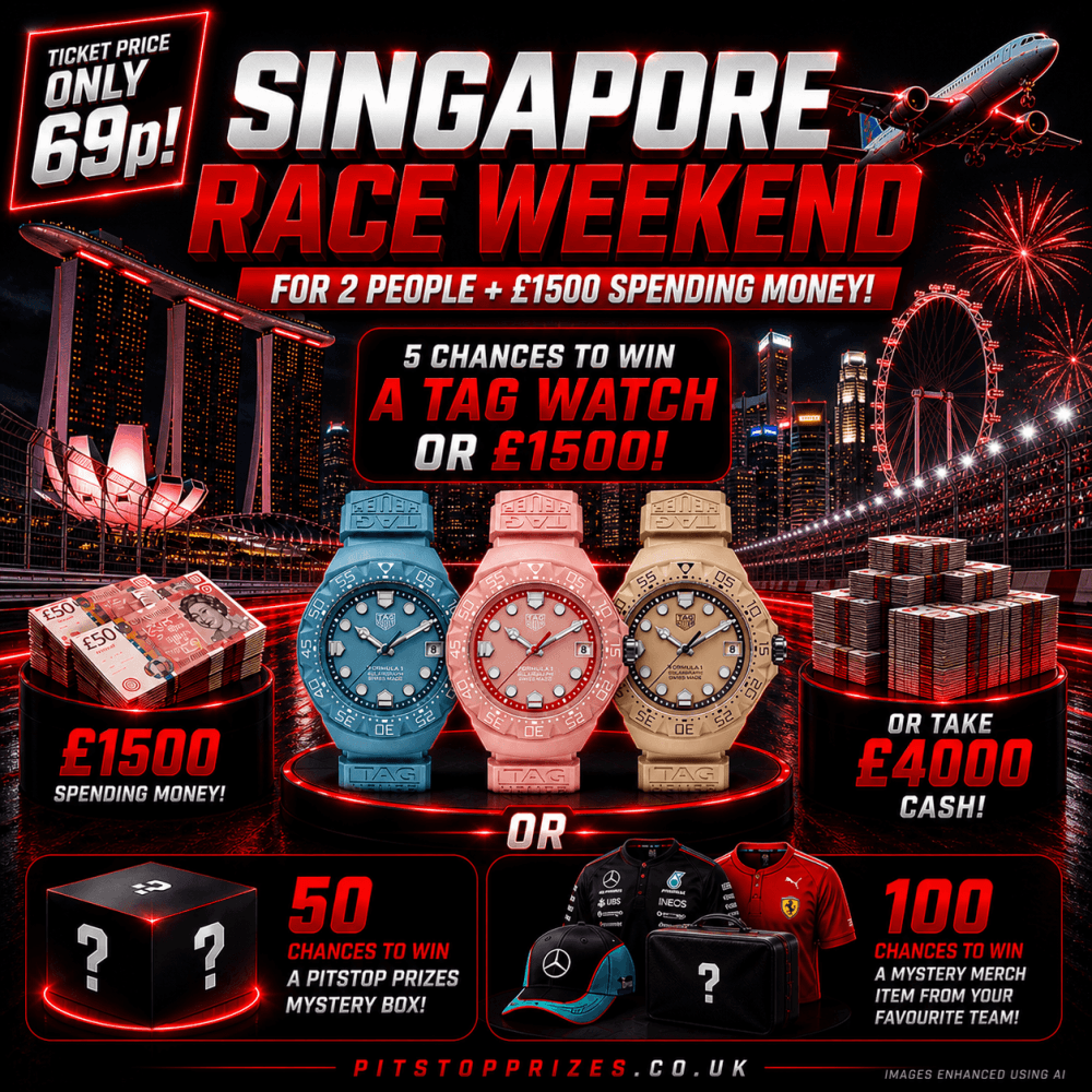 69p: SINGAPORE RACE WEEKEND FOR 2 + £1500! 2000+ INSTANT PRIZES!