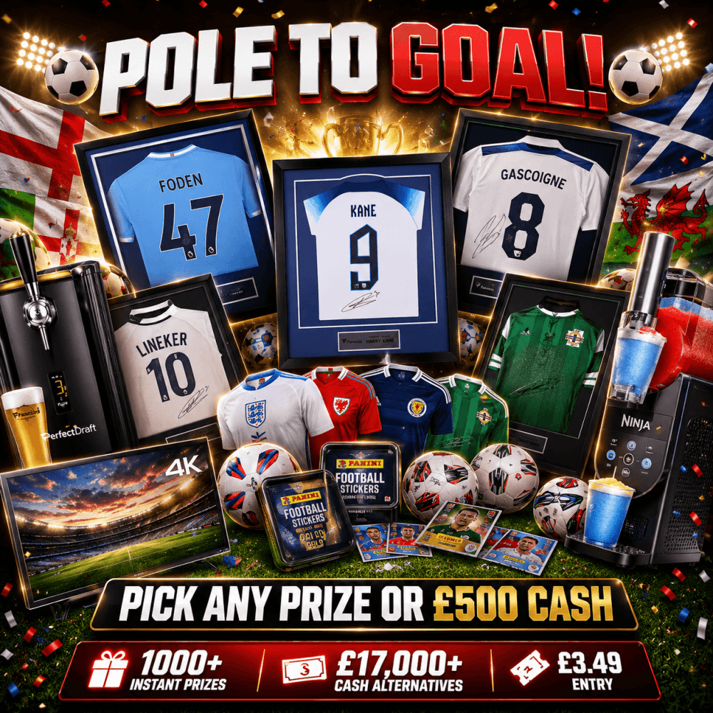 £3.49: FROM POLE TO GOAL! £17,000+ IN PRIZES!