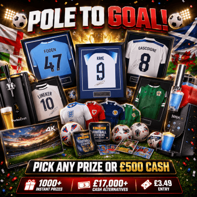 £3.49: FROM POLE TO GOAL! £17,000+ IN PRIZES!