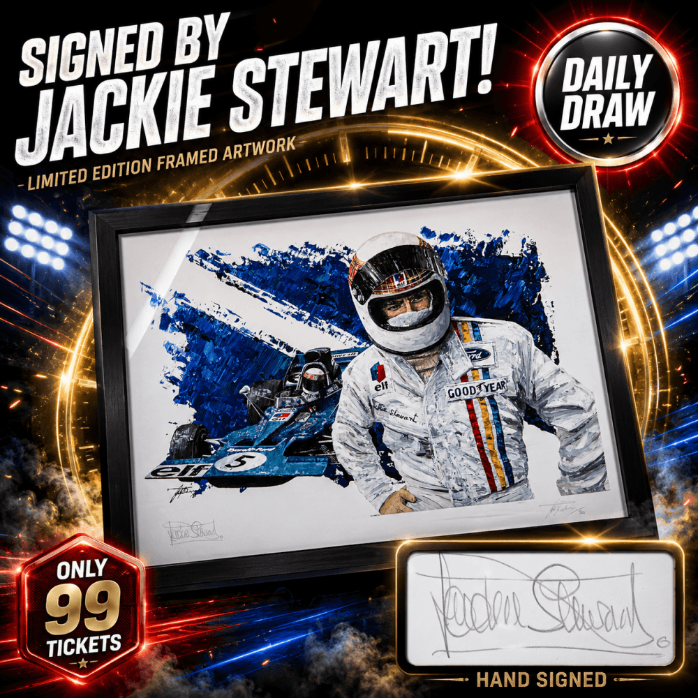 £3: SIGNED BY JACKIE STEWART!