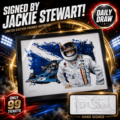 £3: SIGNED BY JACKIE STEWART!