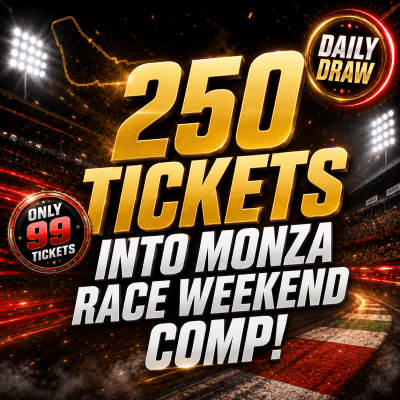 99P: 250 TICKETS INTO MONZA RACE WEEKEND COMP!