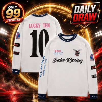 £3: Alpine Duke + Dexter Vintage White Long Sleeve Waffle