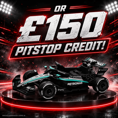 10P: RIDE ON CAR OR £150 PITSTOP CREDIT!
