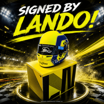 99P: MINI HELMET SIGNED BY LANDO!