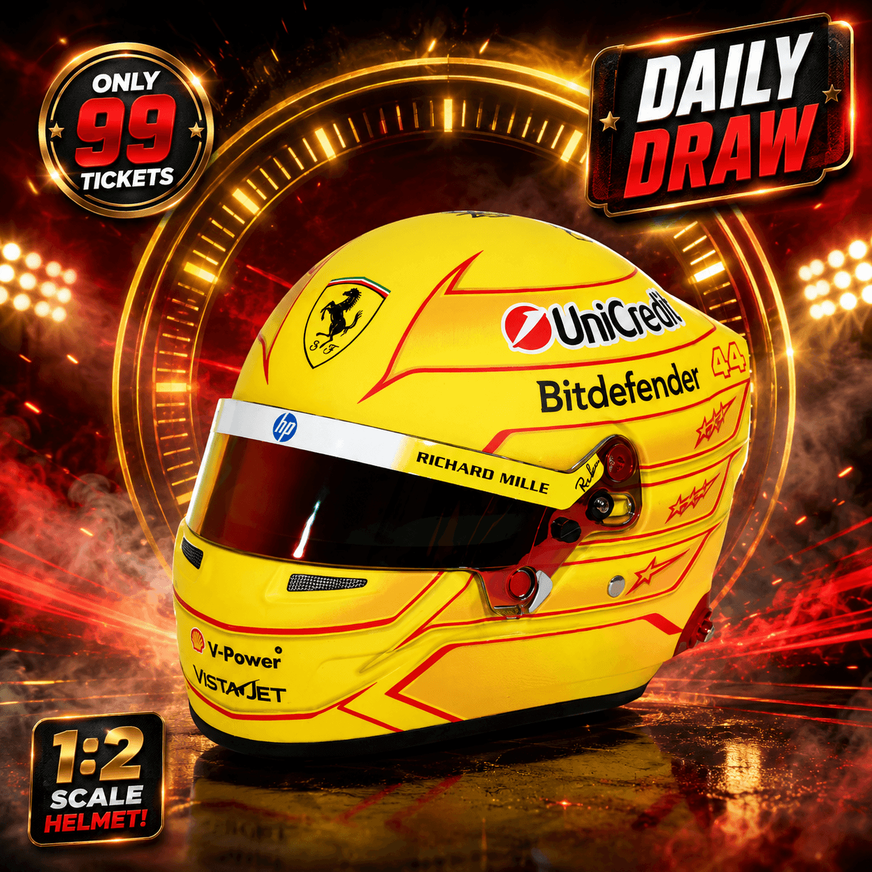 £3.49: Hamilton 2026 mini helmet in 1:2 scale